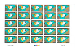 Poisson Ange, Wallis Et Futuna, N°437, Feuille De 25 Timbres, Chaetodon Auriga (W3) - Neufs