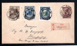 1919 , 35 And 70 Kop. Revolution -issue, Added 35 K. On Postal Stationary 3 Kop., Registered , #1318 - Covers & Documents