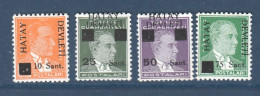 Turquie, HATAY DEVLETI, 1939, Surcharges 10 Sant., 25 Sant., 50 Sant., 75 Sant., Sur Timbres Turcs, **, - 1934-39 Sandschak Alexandrette & Hatay