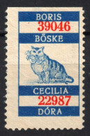 CAT Domestic - BANK Lucky Lottery CINDERELLA LABEL VIGNETTE Hungary / Boris Böske Dóra Cecilia - Chats Domestiques