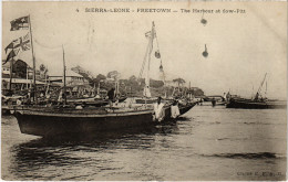 PC SIERRA LEONE, FREETOWN, HARBOUR AT SAW-PITT, Vintage Postcard (b49920) - Sierra Leone
