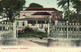 PC BARBADOS, TYPE OF RESIDENCE, Vintage Postcard (b50064) - Barbados (Barbuda)