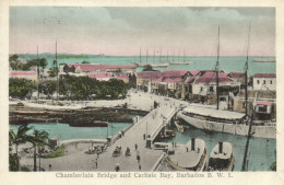 PC BARBADOS, CHAMBERLAIN BRIDGE, CARLISLE BAY, Vintage Postcard (b50067) - Barbados