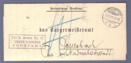 DR Brief -  Frei L. Avers. No. 16 - Grosshl. Badisches Forstsamt.  - Schopfheim 23.10.08 --> Dossenbach (2CTX-246) - Servizio