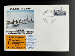 SOUTH AFRICA RSA 1986 POSTCARD GEORG VON NEUMAYER STATION ANTARCTICA 24-02-1986 ZUID AFRIKA - Cartas & Documentos