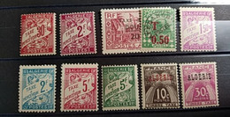 ALGERIE - 1942-47 - Taxe TT N°Yv. 25 à 34 - Complet - 10 Valeurs - Neuf Lux * - Portomarken