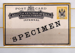 Afrique Centrale Britannique - Carte - Entier 1/2 P. Specimen - - Nyasaland (1907-1953)