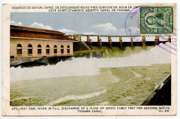 Panama 1922 Postcard Gatun, Panama Canal - Spillway Dam; Scott 221 - 1c. Jose Vallarino - Panama