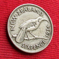 New Zealand 6 Pence 1934 Nova Zelandia Nuova Zelanda Nouvelle Zelande W ºº - Nieuw-Zeeland