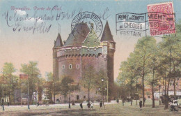 Belgique --BRUXELLES --1919-- Porte De Hal....(petite Animation , Carte Colorisée , Beau Cachet ) - Andere & Zonder Classificatie