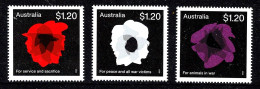 Australia 2023 Poppies Of Remembrance  Set Of 3 MNH - Unused Stamps
