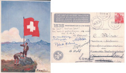 Carte Fête Nationale Suisse 1939 Envoyée à Oxie Suède (14.8.1939) - Brieven En Documenten