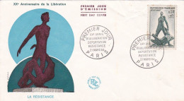 FDC---1964 -- 20 Ans De La Libération ... ..cachet  PARIS - 75 - 1960-1969