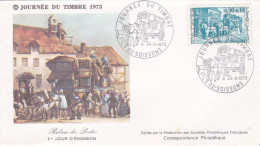 FDC---1973 -- Journée Du Timbre.....Relai De Poste  ..cachet  SOISSONS --02 - 1970-1979