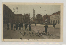 TORINO - I COLOMBI IN PIAZZA S.CARLO ANIMATA -VIAGG.1935 - Places & Squares