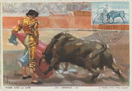 SPAIN MAXIMUM CARD 1960 BULL FIGHTING - Tarjetas Máxima
