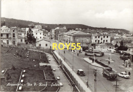 Sicilia-messina-acquedolci Via P Ricca Veduta Auto Corriera Camion Benzinaio Auto D'epoca Animatissima Anni 60 - Autres & Non Classés