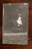 Photo 1908 Jeune Fille à Cheval St Saint Genis Rhône (69) Tirage Print Vintage - Places