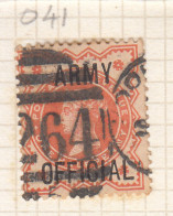 Clear Cancellation Postmark, Great Britian, ½d ARMY OFFICIAL, QV Used SGO41 1896 - Oficiales