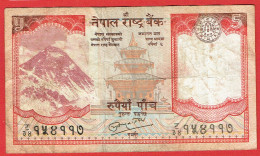 Népal - Billet De 5 Rupees - Himalaya - Yacks - Non Daté (2012) - P69 - Nepal
