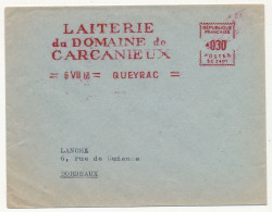 FRANCE - Enveloppe EMA - Laiterie Du Domaine De Carcanieux- 6/7/1968 - QUEYRAC (Gironde) - EMA (Print Machine)