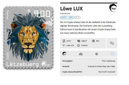 Luxemburg 2023 Crypto Stamp Löwe Virtuelles Gegenstück Schwarz ** Postfrisch MNH - Nuovi