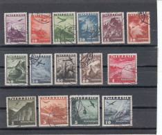 Autriche - Année 1935 - Obl. - PA - N°YT 32 à 46 - Avion Survolant Des Paysages Divers - Used Stamps