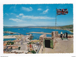 GIBRALTAR 1968 Vue Du Port Et Du Continent Espagnol De La Terrasse Du Château Des Maures VOIR DOS Et TIMBRE - Gibraltar