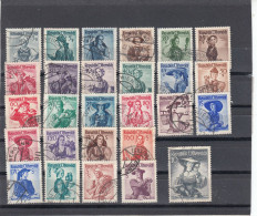 Autriche - Année 1948/50 - Obl. - N°YT 738A à 754A - Costumes Régionaux Divers - Used Stamps