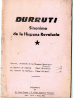 (esperanto)  (espagne)  DURRUTI  Sinonimo  De La Hispana Revolutio   1974  (M6038) - Cultura