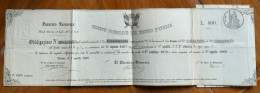 DEBITO PUBBLICO DEL REGNO D'ITALIA - PRESTITO NAZIONALE 1867  - OBBLIGAZIONE \ L. 500 - Verkehr & Transport