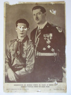 Rare! Roumanie Photo Imprimee Perforee 241x161 Mm Propagande Royaliste Roi Carol II Avec Son Fils Mihai I Annees 1930 - Europa