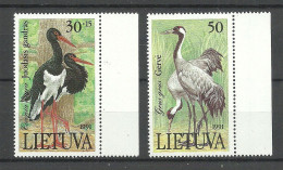 LITAUEN Lithuania 1991 Michel 489 - 490 MNH Birds Vögel Gänse - Gänsevögel