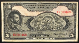 ETIOPIA / ETHIOPIA  5 Dollars 1945 Km#14c Bb Macchie Lotto.082 - Etiopia