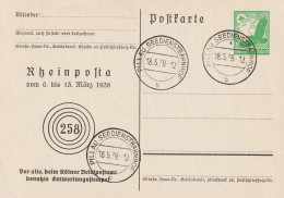 Allemagne Entier Postal Privé Rheinposta 1939 - Private Postal Stationery