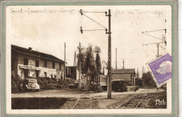 CPA (87) SAINT-LAURENT-sur-GORRE - Aspect Du Café De La Gare Des Tramways Dans Les Années 30 / 40 - Saint Laurent Sur Gorre