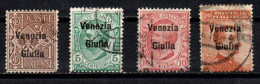 1918 - Italia - Occupazione Venezia Giulia 19 + 21/23 Soprastampati  ------- - Venezia Giulia