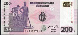 CONGO P99b 200 FRANCS 2007 # NC/H    ( HdM )   UNC. - République Démocratique Du Congo & Zaïre