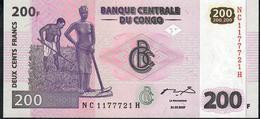 CONGO P99b 200 FRANCS 2007 # NC/H    ( HdM )   UNC. - República Democrática Del Congo & Zaire