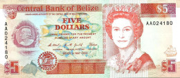 BELIZE $5 ORANGE WOMAN QEII FRONT & BIRD BACK 1ST PREFIX AA DATED 01-05-1990 UNC P53a READ DESCRIPTION!! - Belice