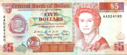 BELIZE $5 ORANGE WOMAN QEII FRONT & BIRD BACK 1ST PREFIX AA DATED 01-05-1990 UNC P53a READ DESCRIPTION!! - Belize