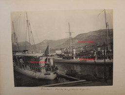 Lot 2 Photo 1900's La Napoule Mandelieu Toulon Contre Torpilleur Rapière Marine Tirage Print Vintage Rare - Orte