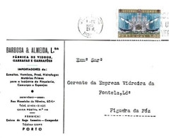 Portugal & Marcofilia, Barbosa E Almeida Lda. Fabrica De Vidros, Garrafas E Garrafões, Porto A Figueira Da Foz 1961 (6) - Storia Postale