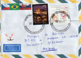 Joint Issue: Brazil-Czech-Slovakia, Letter 2023 São Paulo To Andorra (Principat) - Covers & Documents