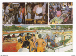 TAHITI Marché Market De PAPEETE En 4 Vues Poissons Fruits Légumes Balance Bateau - Tahiti