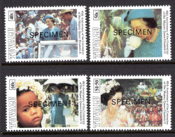 Tuvalu 1993 40th Anniversary Of QEII's Coronation - SPECIMEN - Set MNH (SG 677-680) - Tuvalu