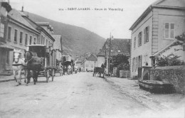 SAINT-AMARIN (Haut-Rhin) - Route De Wesserling - Attelages De Chevaux, Fontaine - Ecrit (2 Scans) - Saint Amarin