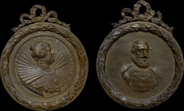 Marie De Medici And King Henri IV Of France, Pair Of Plaques, AE - Bronzes