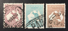 1929 /30 - Australia - Kangaroo And Map  - 1/, 2/, 6d  - Used - Gebruikt