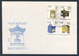 DDR Germany 1985 FDC - Historische Briefkasten / Letter-boxes, Brievenbussen : 1850, 1860, 1900, 1920 - Poste
